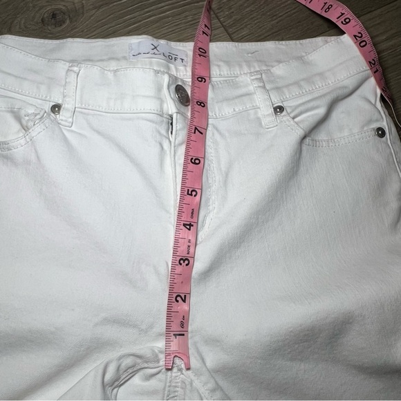 Ann Taylor LOFT White Denim Jeans Skinny Crop Size 27/4 - Picture 7 of 8